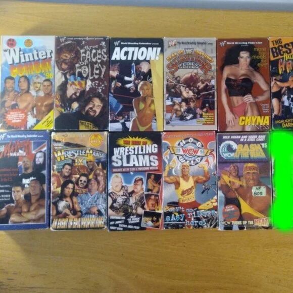 Vintage WWF WCW WWE Wresting VHS Wrestlemania Hulk Hogan Lot (13) - Picture 1 of 6